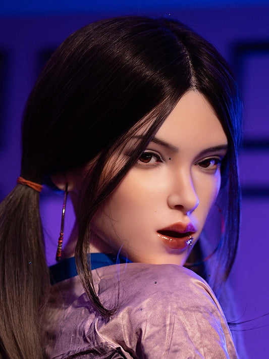 H435 ROS Free Hair Impants  Real Oral Movable Jaw Silicone Sex Doll Head   | SY Doll