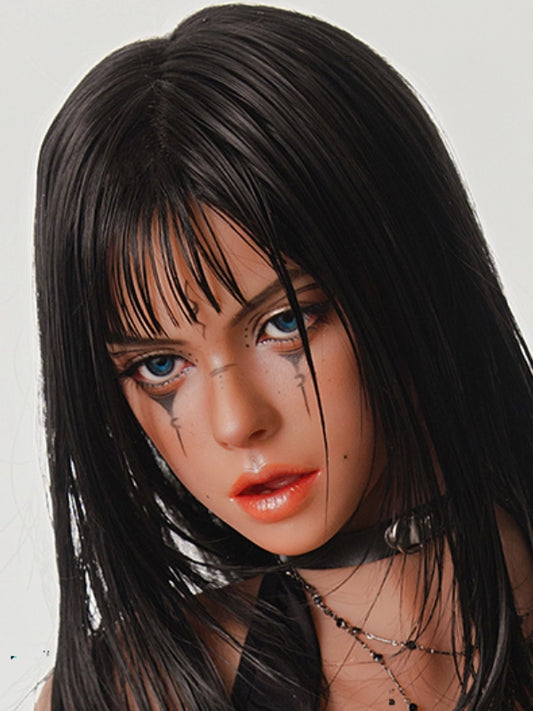 H439 ROS Free Hair Impants  Real Oral Movable Jaw Silicone Sex Doll Head   | SY Doll