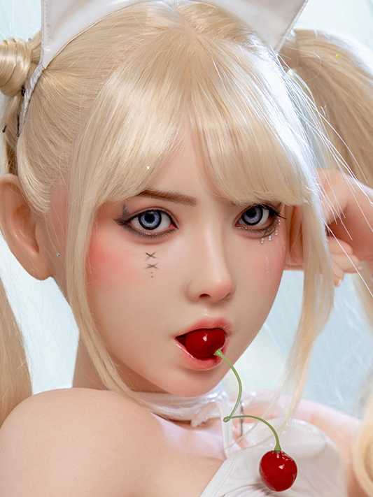 H442 ROS Free Hair Impants Real Oral Movable Jaw Blowjob Silicone Sex Doll Head | SY Doll
