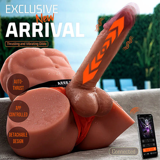 T664 - 15.43lbs TPR 9.4in Dildo Detachable Real AI Male Sex Doll Torso【IN Stock US】 | Xinse