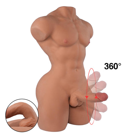 T636 - 33.7 lbs/6.7 ft  Mark Dildo Realistic TPE Male Sex Doll Torso with Big Dick | Tantaly