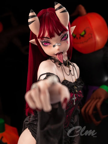 F2169-157cm(5.15ft)-35kg C Cup  Meru Fantasy Meru Devil Girl Silicone Halloween Sex Doll丨Climax Doll Ultra