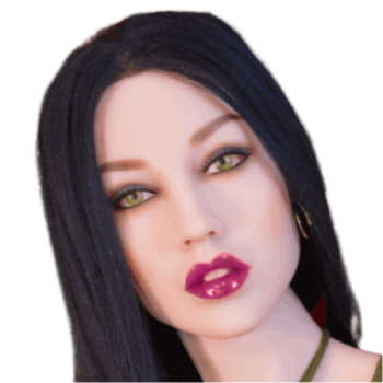 H080   Flawless White Sex Doll Head with High Forehead