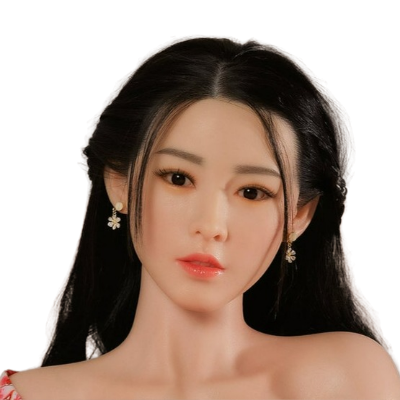 H011 Delightful Asian Sex Doll Head with Heart Shaped Face