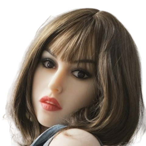 H026 Cute Sex Doll Head with Short Hair