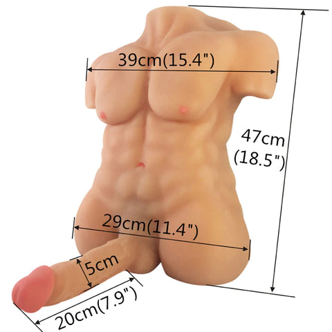 C105-Silicone doll with hollow breasts（no tattoo）+Big Dick --Sex doll torso combination package for couples.（$45 cheaper than buying individually）