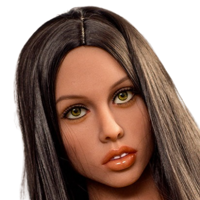 H070  Black Sex Doll Face with Long Eyelashes