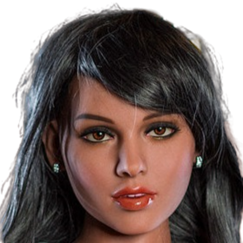H032-Sexy Sex Doll Head with Dark Skin