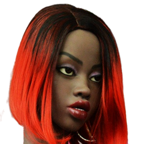H030 Elegant African Sex Doll Head with High Forehead