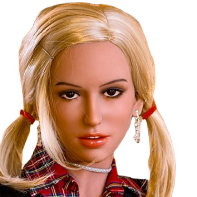 H012 Charming Blonde Sex Doll Head with Deep Set Eyes