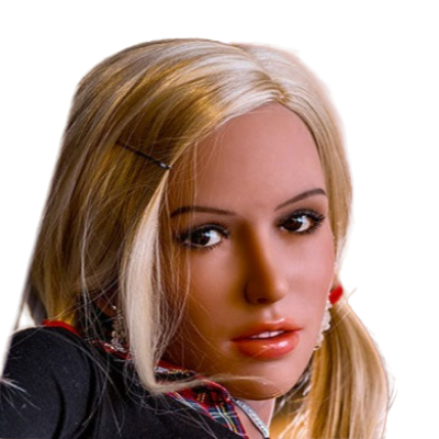 H012 Charming Blonde Sex Doll Head with Deep Set Eyes