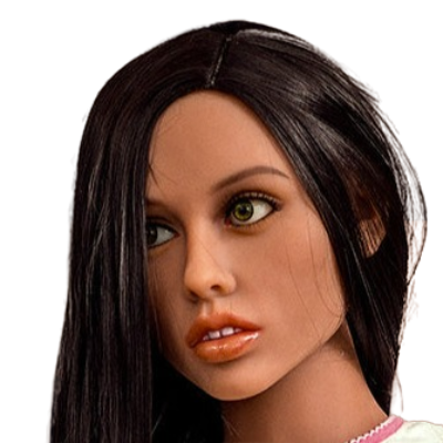 H070  Black Sex Doll Face with Long Eyelashes