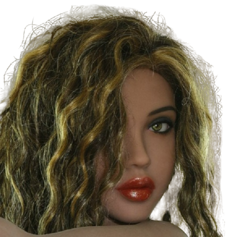H037 Exotic Sex Doll Head with Wavy Hair