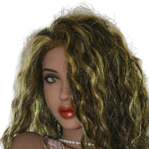 H037 Exotic Sex Doll Head with Wavy Hair